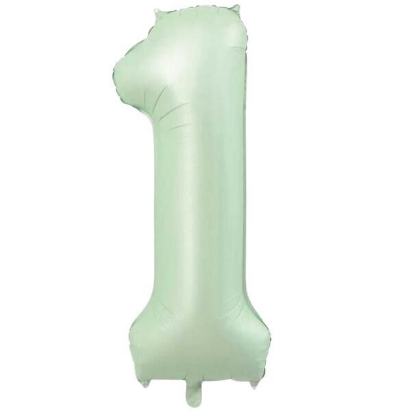 Folyo Retro Yeşil Rakam 1 Balon 76 cm