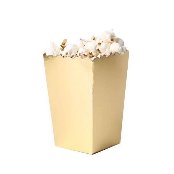 Metalik Gold Popcorn Kutusu 8 Adet