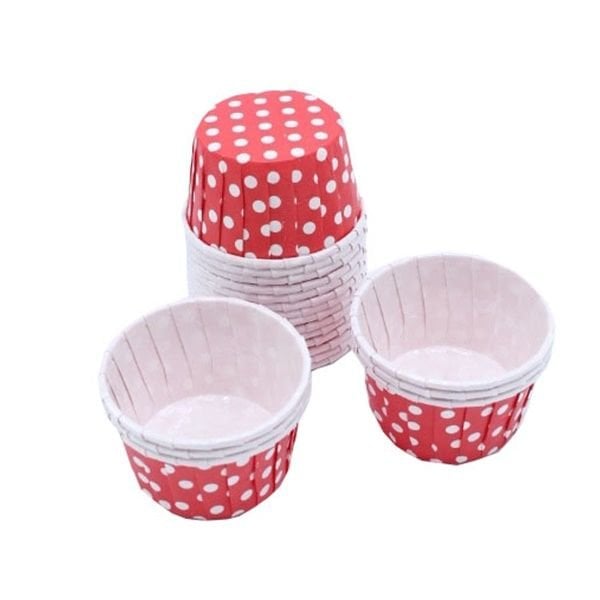 Puanlı Kırmızı Cupcake Kek kalıbı 50 Adet