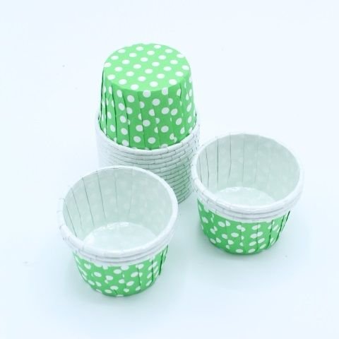 Puanlı Yeşil Cupcake Kek Kalıbı 50 Adet