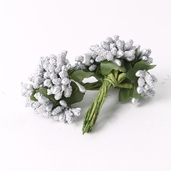 Mini Gümüş Tomurcuk Çiçek 24 Adet