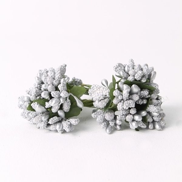 Mini Gümüş Tomurcuk Çiçek 24 Adet