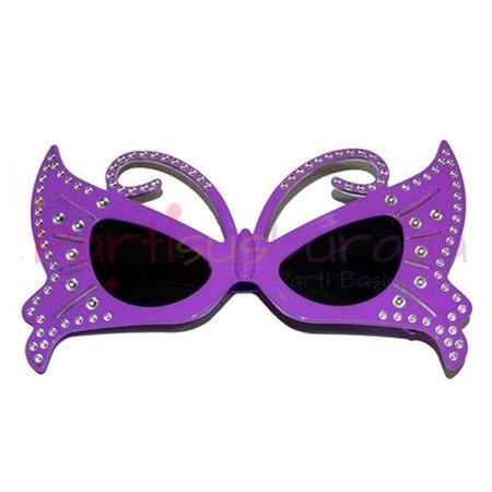 Plastik Mor Kelebek Gözlük