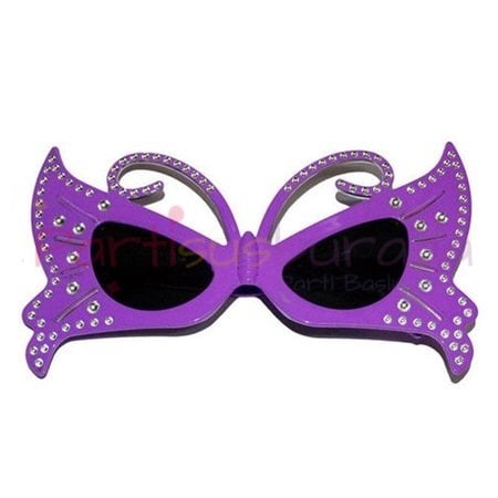 Plastik Mor Kelebek Gözlük
