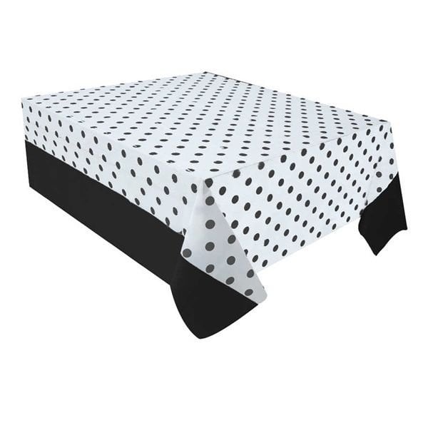 Plastik Siyah Puantiye Masa Örtüsü 137x182 cm