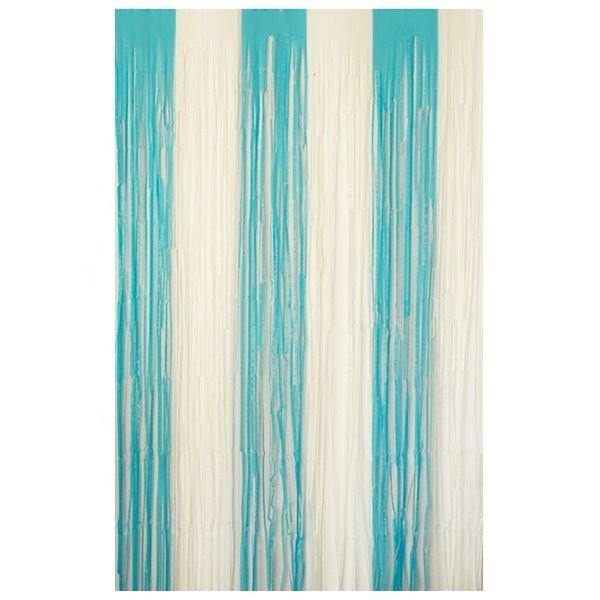 Saçaklı Mavi Beyaz Perde Fon 100x200