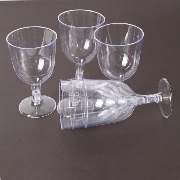 Plastik Ayaklı Şeffaf Kadeh Bardak 6 Adet