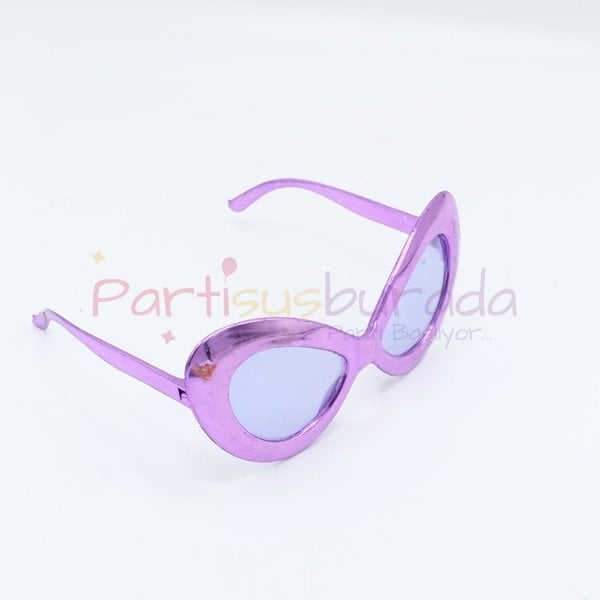 Plastik Mor Uzaylı Gözlük
