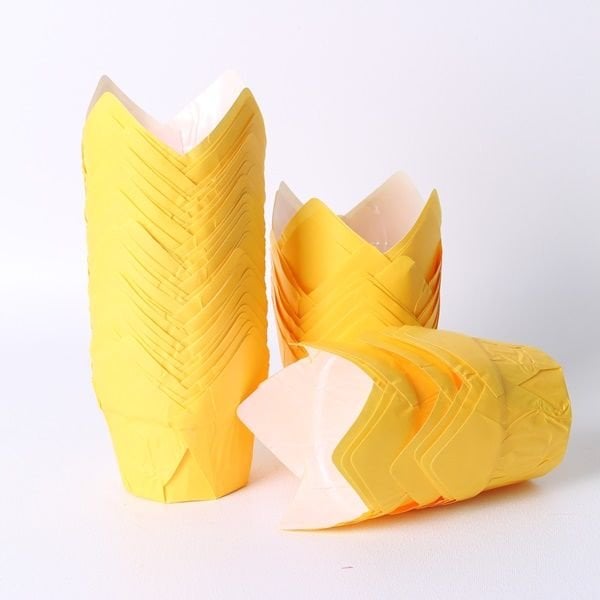 Sarı Lale Cupcake Kek Kalıbı 50 Adet