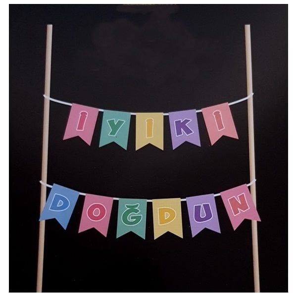 Makaron İyiki Doğdun Pasta Flaması