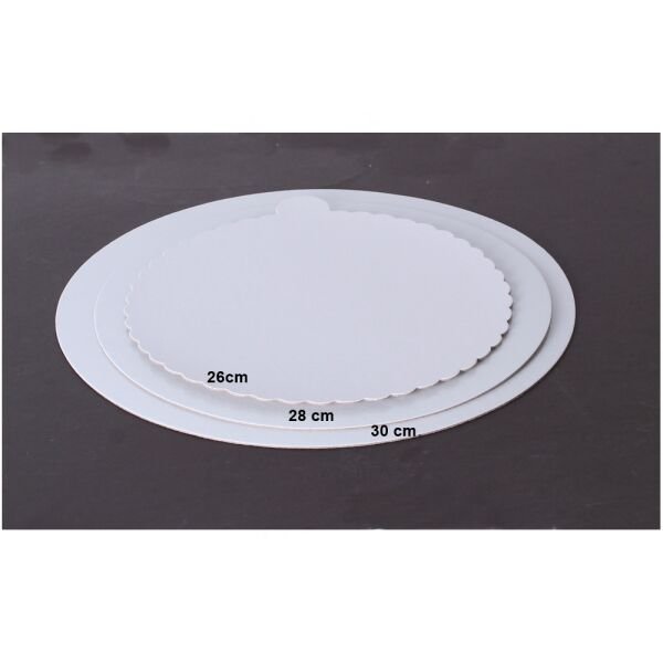 Yuvarlak Beyaz Pasta Altlık 28 cm