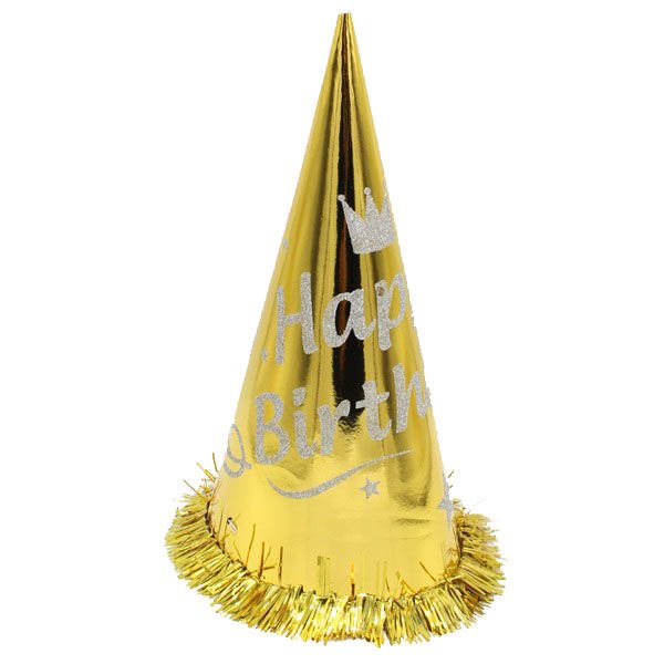 Metalik Gold Happy Birthday Şapka