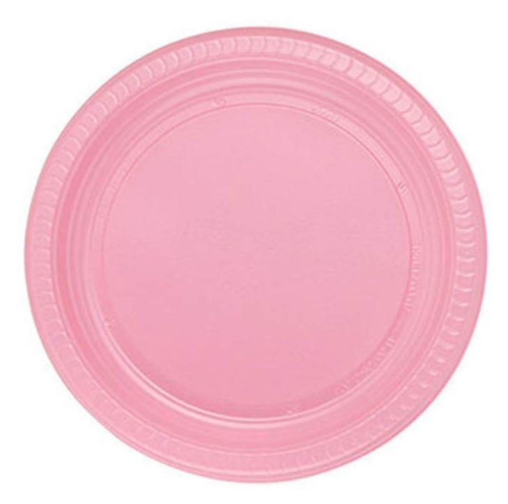 Plastik Pembe Tabak 22 cm 25 Adet