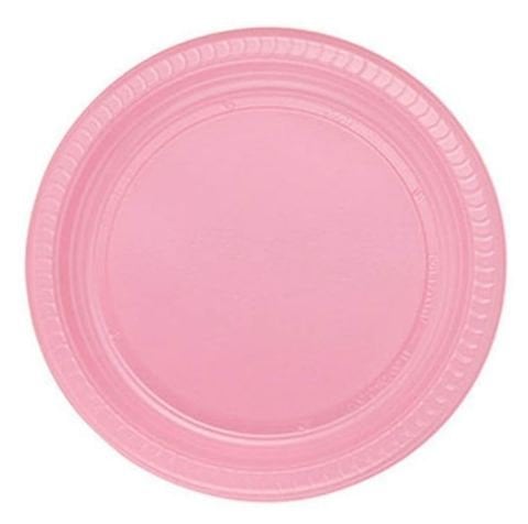Plastik Pembe Tabak 22 cm 25 Adet