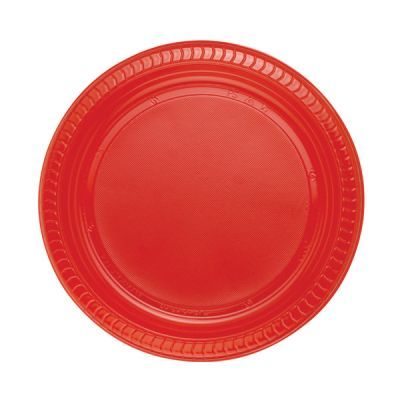 Plastik Kırmızı Tabak 22 cm 25 Adet
