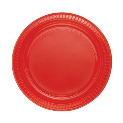 Plastik Kırmızı Tabak 22 cm 25 Adet