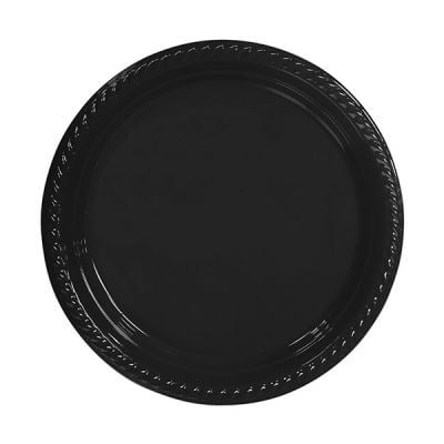 Plastik Siyah Tabak 22 cm 25 Adet