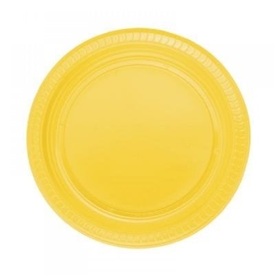 Plastik Sarı Tabak 22 cm 25 Adet