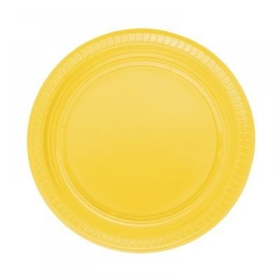 Plastik Sarı Tabak 22 cm 25 Adet