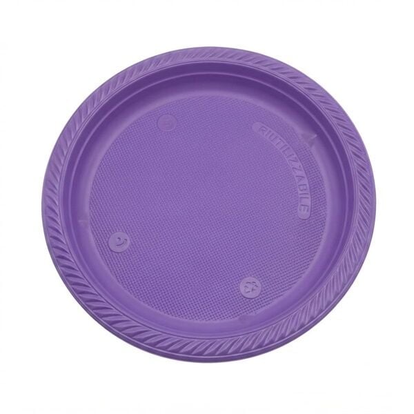 Plastik Mor Tabak 22 cm 25 Adet