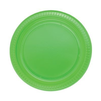 Plastik Yeşil Tabak 22 cm 25 Adet