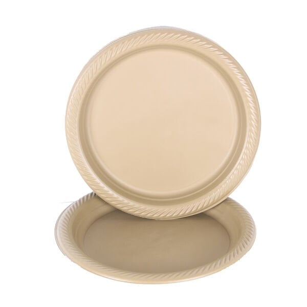 Plastik Gold Tabak 22 cm 25 Adet