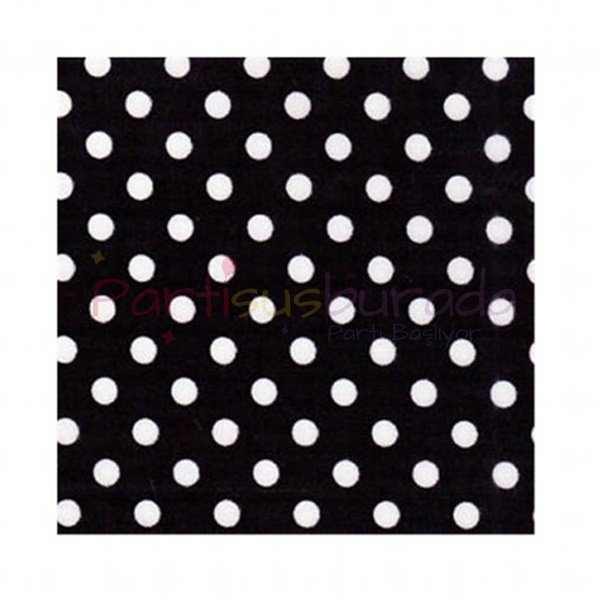 Beyaz Puanlı Siyah Peçete 16 Adet
