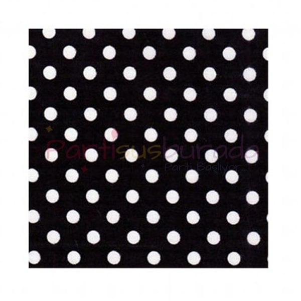 Beyaz Puanlı Siyah Peçete 16 Adet