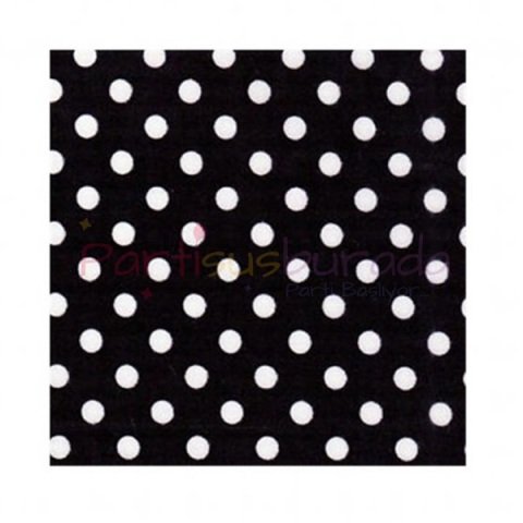 Beyaz Puanlı Siyah Peçete 16 Adet