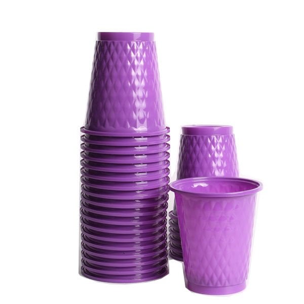 Plastik Mor Bardak 25 Adet