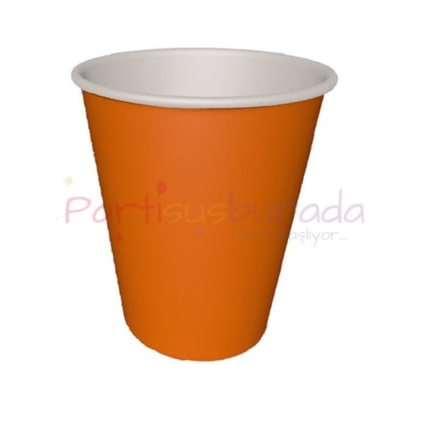Karton Turuncu Bardak 8 Adet
