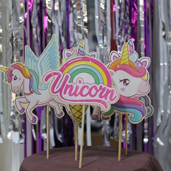 Figürlü Unicorn Kürdan Set 6 Adet