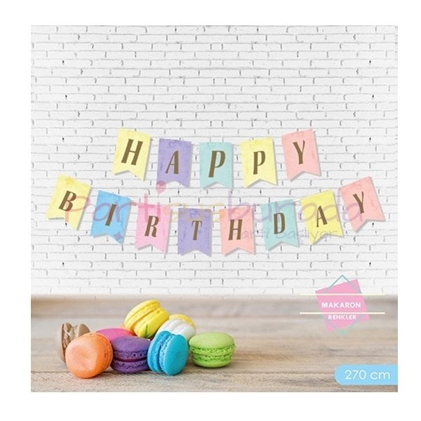 Makaron Happy Birthday Yazı