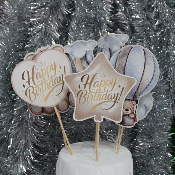 Figürlü Retro Ayıcık Kürdan Set 6 Adet