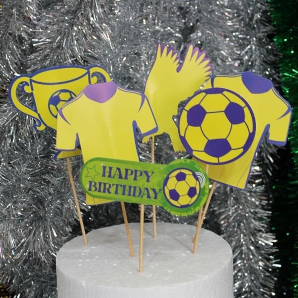 Figürlü Sarı Lacivert Kürdan Set 6 Adet