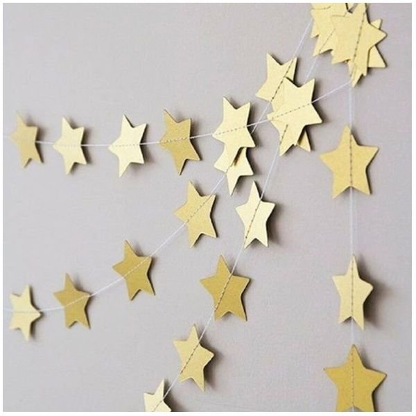 Gold Yıldız Sarkıt Süs 3 mt