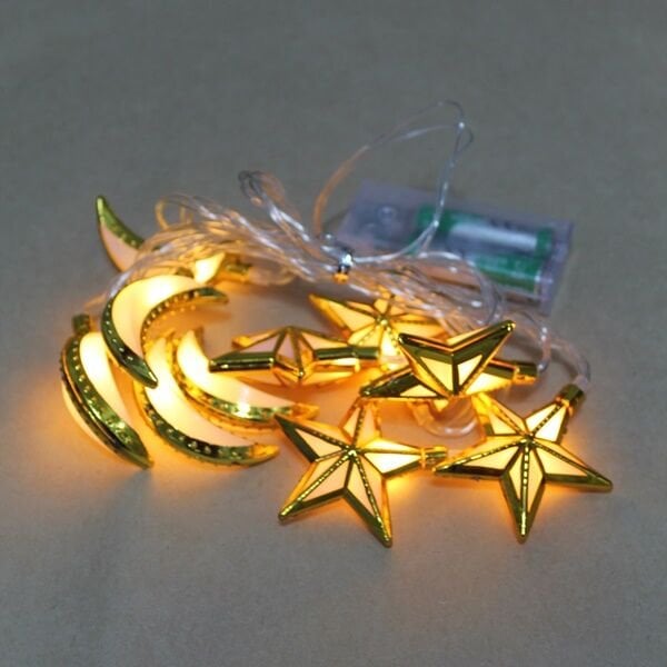 Pilli Ay Yıldızlı Led Işık 2 mt