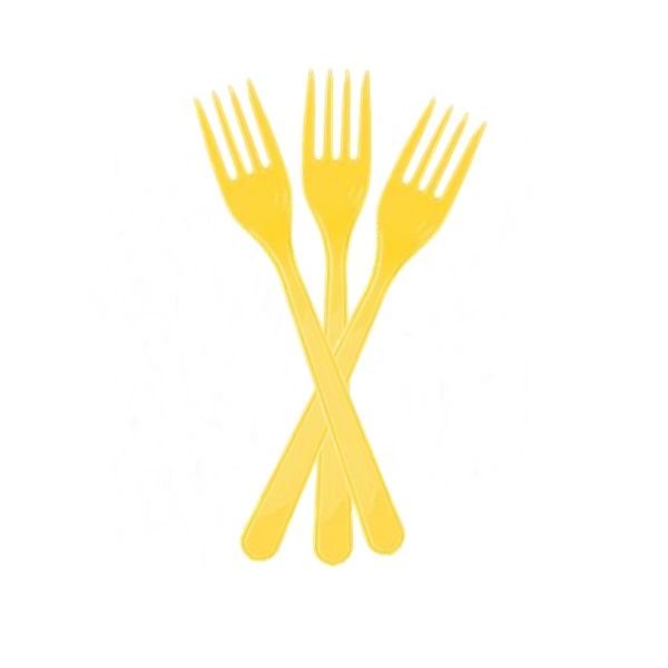 Plastik Sarı Çatal 24 Adet