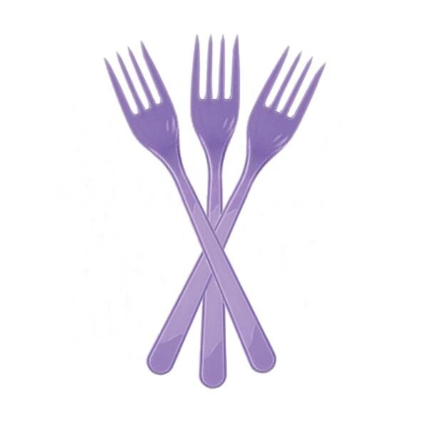 Plastik Lila Çatal 24 Adet