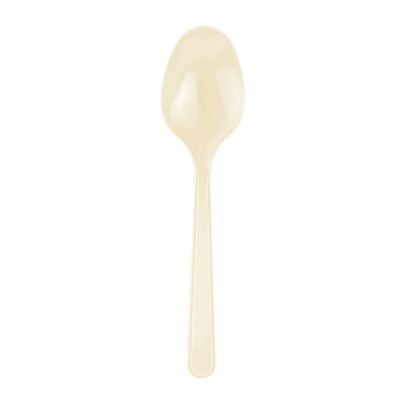 Plastik Krem Kaşık 24 Adet