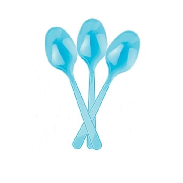 Plastik Açık Mavi Kaşık 24 Adet