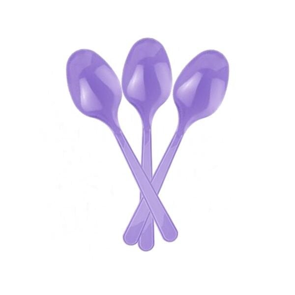 Plastik Lila Kaşık 24 Adet