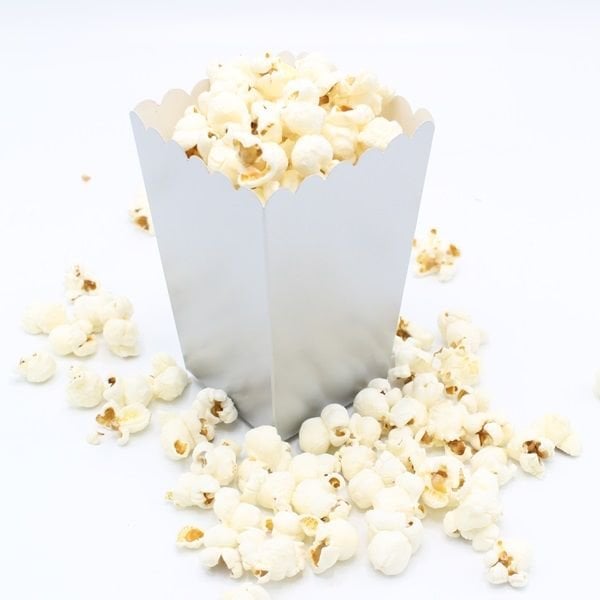 Gümüş Gri Popcorn Kutusu 8 Adet