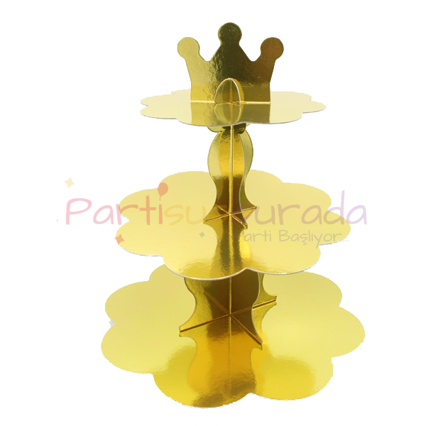 Metalik Gold Kek Standı