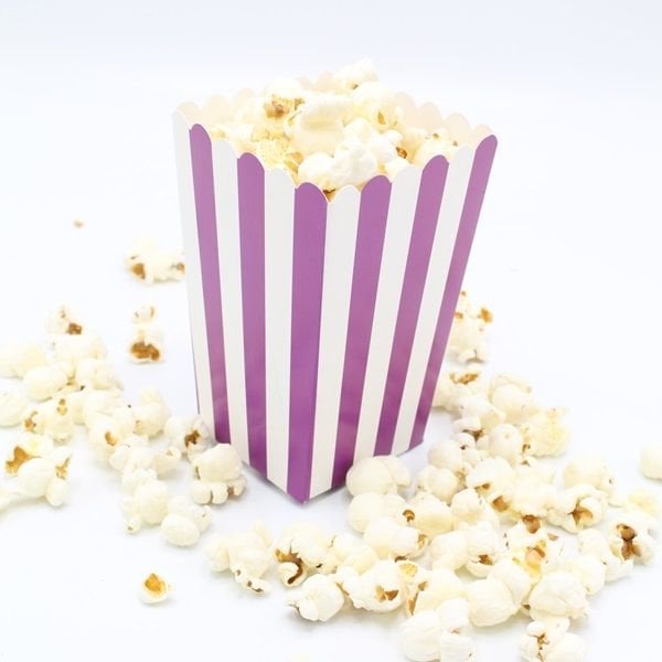 Mor Çizgili Popcorn Kutusu