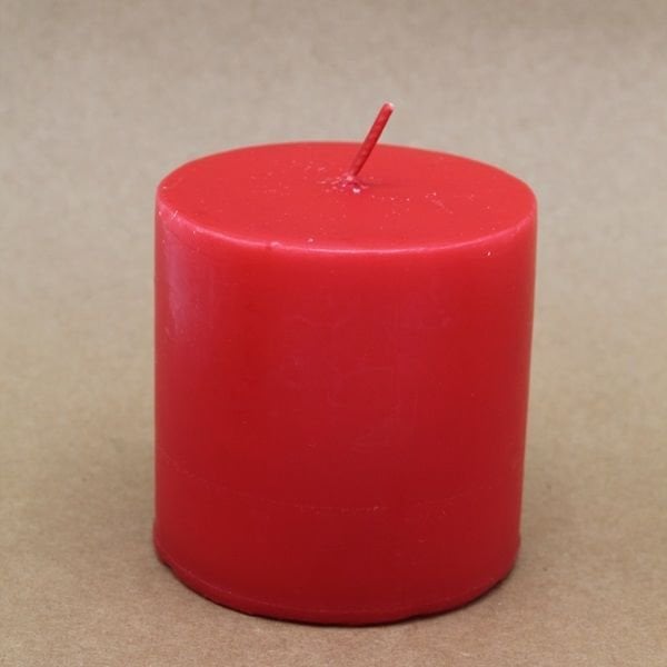 Kırmızı Kütük Mum 7x7 cm