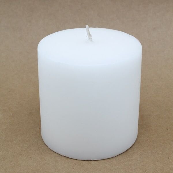 Beyaz Kütük Mum 7x7 cm