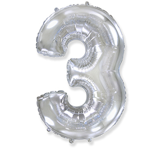 Folyo Gümüş 3 Yaş Balon 100 cm