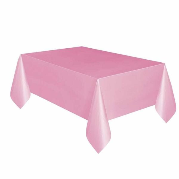 Plastik Pembe Masa Örtüsü 135X270 cm