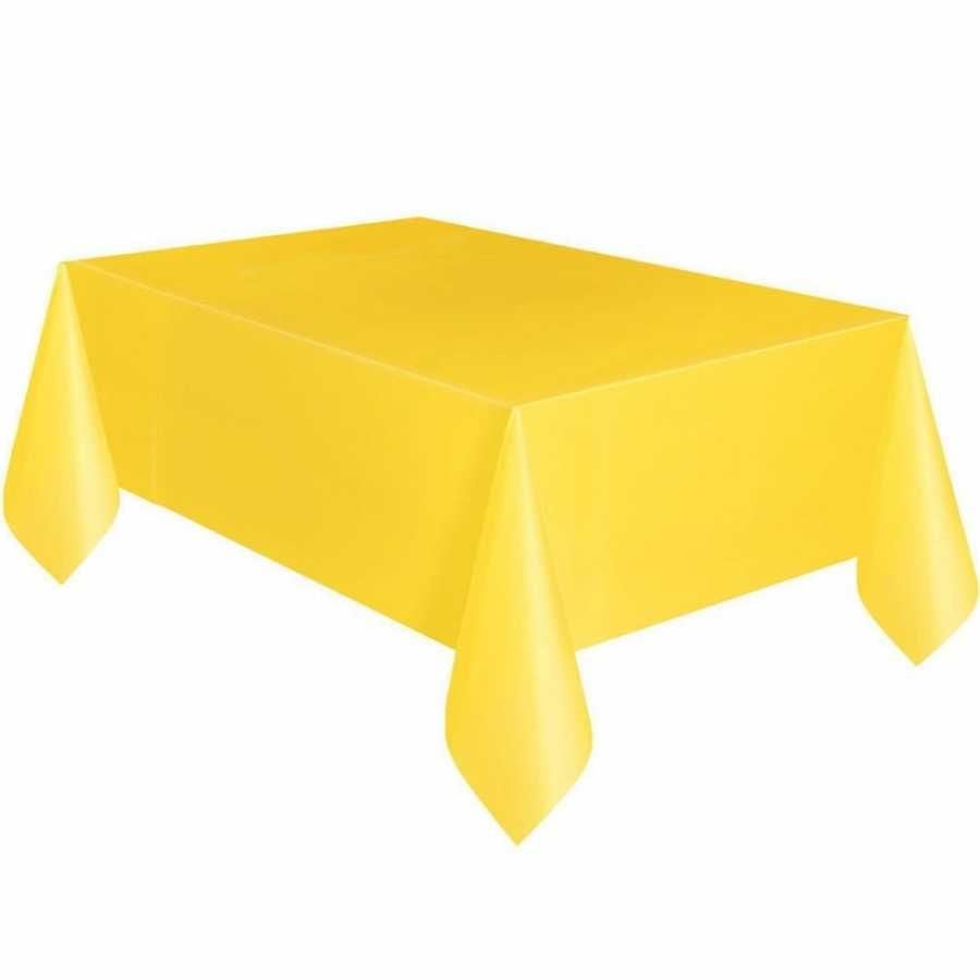 Plastik Sarı Masa Örtüsü 135x270 cm